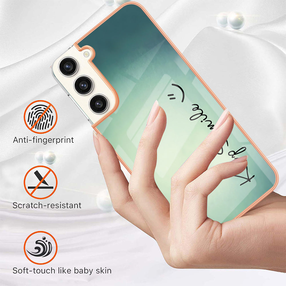 YB IMD Series-19 Style D Electroplating Case for Samsung Galaxy S23+ , 2.0mm TPU IMD Pattern Phone Cover