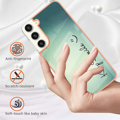 YB IMD Series-19 Style D Electroplating Case for Samsung Galaxy S23+ , 2.0mm TPU IMD Pattern Phone Cover
