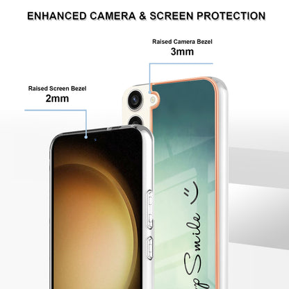 YB IMD Series-19 Style D Electroplating Case for Samsung Galaxy S23+ , 2.0mm TPU IMD Pattern Phone Cover