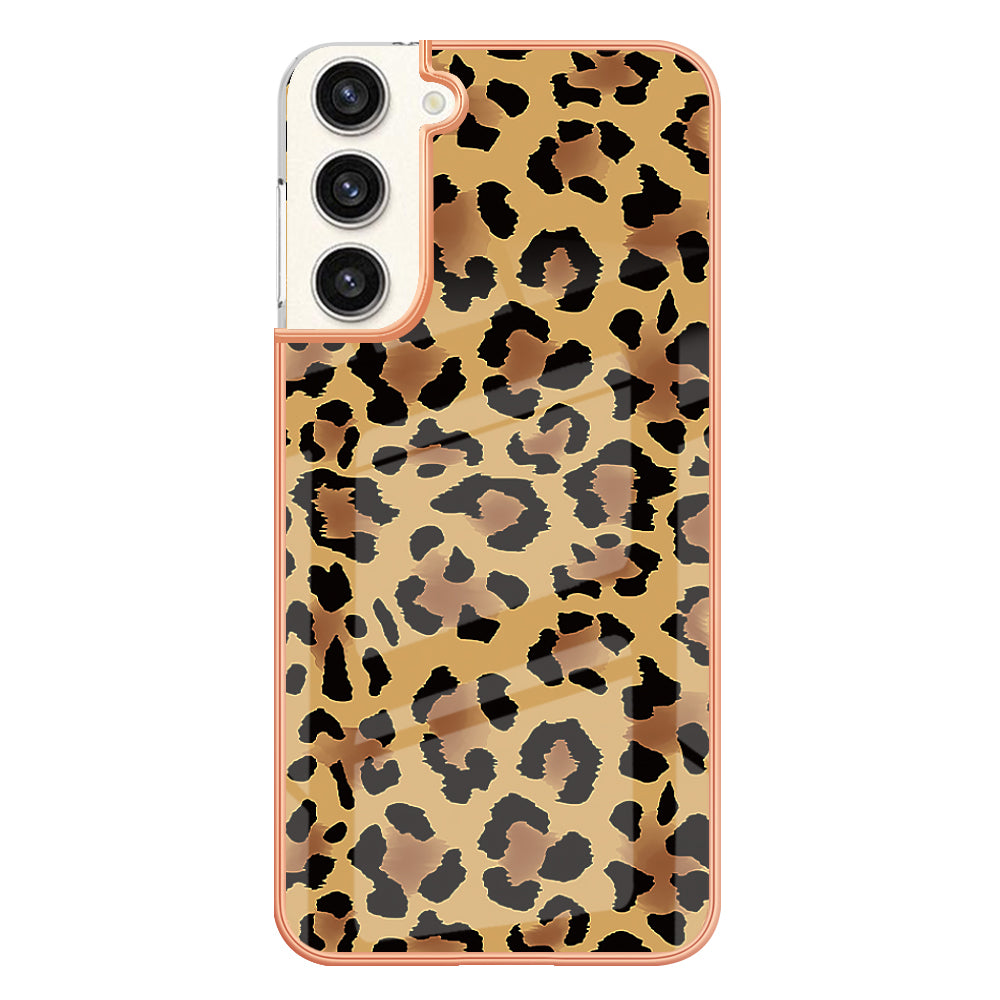 YB IMD Series-19 Style D Electroplating Case for Samsung Galaxy S23+ , 2.0mm TPU IMD Pattern Phone Cover