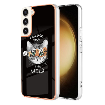 YB IMD Series-19 Style D Electroplating Case for Samsung Galaxy S23+ , 2.0mm TPU IMD Pattern Phone Cover