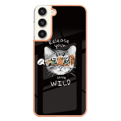 YB IMD Series-19 Style D Electroplating Case for Samsung Galaxy S23+ , 2.0mm TPU IMD Pattern Phone Cover