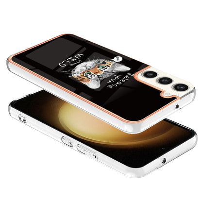 YB IMD Series-19 Style D Electroplating Case for Samsung Galaxy S23+ , 2.0mm TPU IMD Pattern Phone Cover