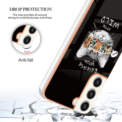 YB IMD Series-19 Style D Electroplating Case for Samsung Galaxy S23+ , 2.0mm TPU IMD Pattern Phone Cover