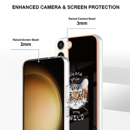 YB IMD Series-19 Style D Electroplating Case for Samsung Galaxy S23+ , 2.0mm TPU IMD Pattern Phone Cover