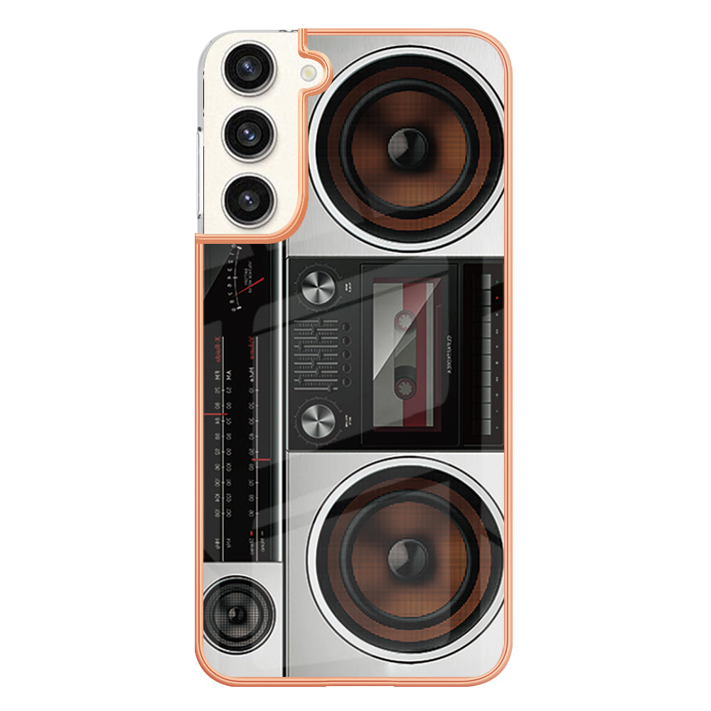 YB IMD Series-19 Style D Electroplating Case for Samsung Galaxy S23+ , 2.0mm TPU IMD Pattern Phone Cover