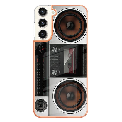 YB IMD Series-19 Style D Electroplating Case for Samsung Galaxy S23+ , 2.0mm TPU IMD Pattern Phone Cover