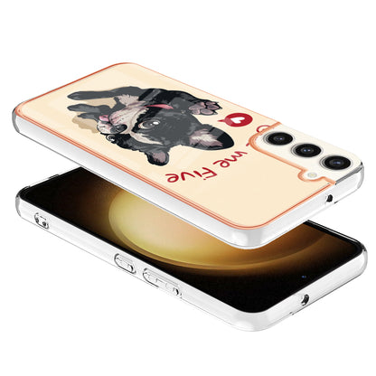 YB IMD Series-19 Style D Electroplating Case for Samsung Galaxy S23+ , 2.0mm TPU IMD Pattern Phone Cover