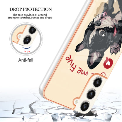 YB IMD Series-19 Style D Electroplating Case for Samsung Galaxy S23+ , 2.0mm TPU IMD Pattern Phone Cover