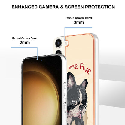 YB IMD Series-19 Style D Electroplating Case for Samsung Galaxy S23+ , 2.0mm TPU IMD Pattern Phone Cover