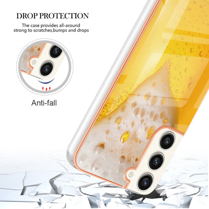 YB IMD Series-19 Style D Electroplating Case for Samsung Galaxy S23+ , 2.0mm TPU IMD Pattern Phone Cover