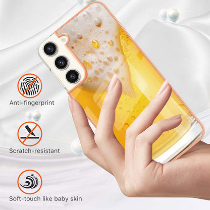 YB IMD Series-19 Style D Electroplating Case for Samsung Galaxy S23+ , 2.0mm TPU IMD Pattern Phone Cover