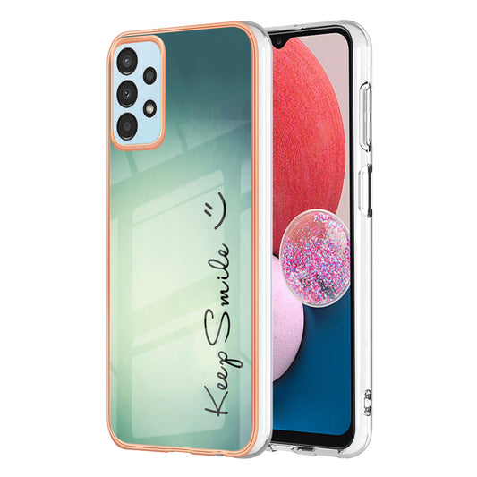YB IMD Series-19 Style D For Samsung Galaxy A13 4G 2.0mm TPU Anti-drop Phone Case IMD Pattern Electroplated Cover