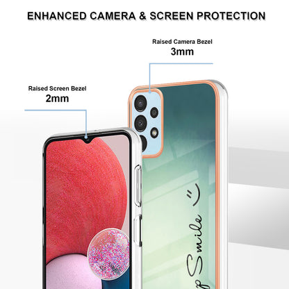 YB IMD Series-19 Style D For Samsung Galaxy A13 4G 2.0mm TPU Anti-drop Phone Case IMD Pattern Electroplated Cover