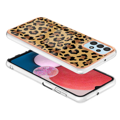 YB IMD Series-19 Style D For Samsung Galaxy A13 4G 2.0mm TPU Anti-drop Phone Case IMD Pattern Electroplated Cover