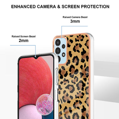 YB IMD Series-19 Style D For Samsung Galaxy A13 4G 2.0mm TPU Anti-drop Phone Case IMD Pattern Electroplated Cover