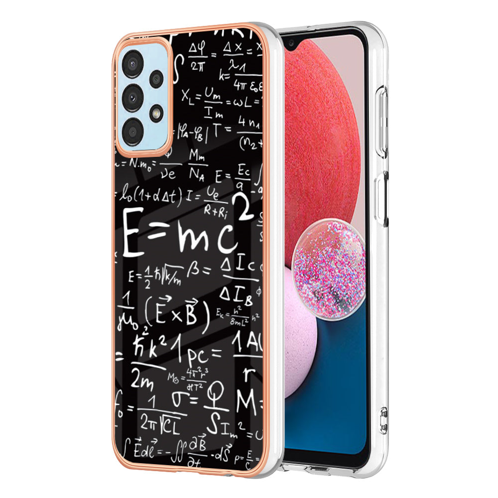 YB IMD Series-19 Style D For Samsung Galaxy A13 4G 2.0mm TPU Anti-drop Phone Case IMD Pattern Electroplated Cover