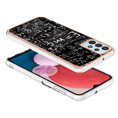 YB IMD Series-19 Style D For Samsung Galaxy A13 4G 2.0mm TPU Anti-drop Phone Case IMD Pattern Electroplated Cover