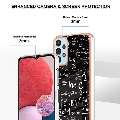 YB IMD Series-19 Style D For Samsung Galaxy A13 4G 2.0mm TPU Anti-drop Phone Case IMD Pattern Electroplated Cover