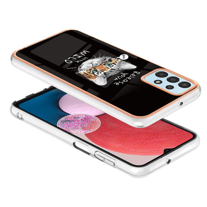 YB IMD Series-19 Style D For Samsung Galaxy A13 4G 2.0mm TPU Anti-drop Phone Case IMD Pattern Electroplated Cover