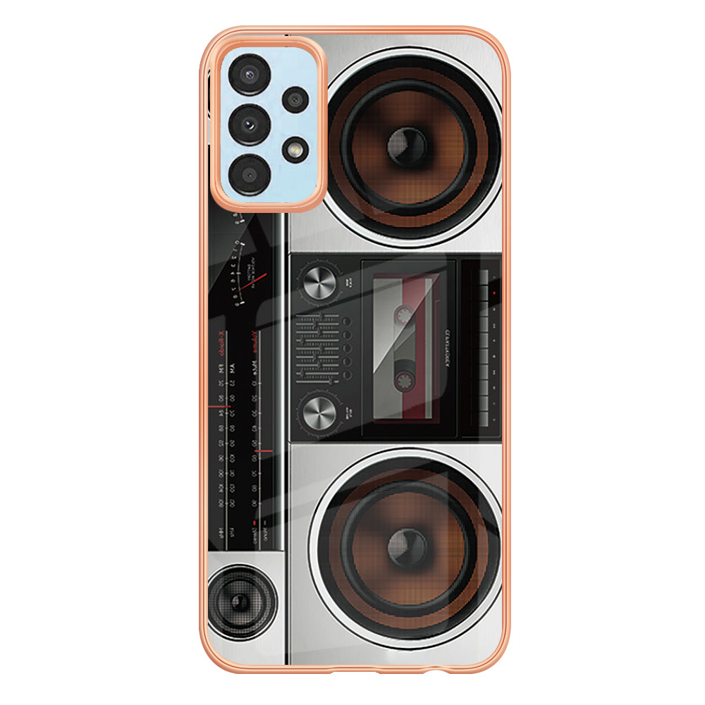 YB IMD Series-19 Style D For Samsung Galaxy A13 4G 2.0mm TPU Anti-drop Phone Case IMD Pattern Electroplated Cover