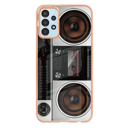 YB IMD Series-19 Style D For Samsung Galaxy A13 4G 2.0mm TPU Anti-drop Phone Case IMD Pattern Electroplated Cover
