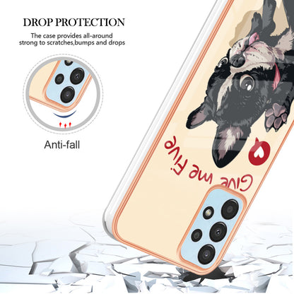 YB IMD Series-19 Style D For Samsung Galaxy A13 4G 2.0mm TPU Anti-drop Phone Case IMD Pattern Electroplated Cover