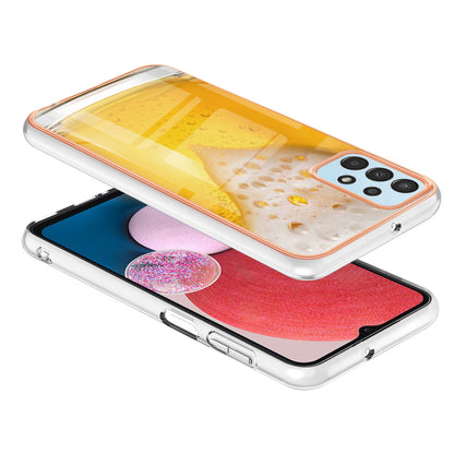 YB IMD Series-19 Style D For Samsung Galaxy A13 4G 2.0mm TPU Anti-drop Phone Case IMD Pattern Electroplated Cover