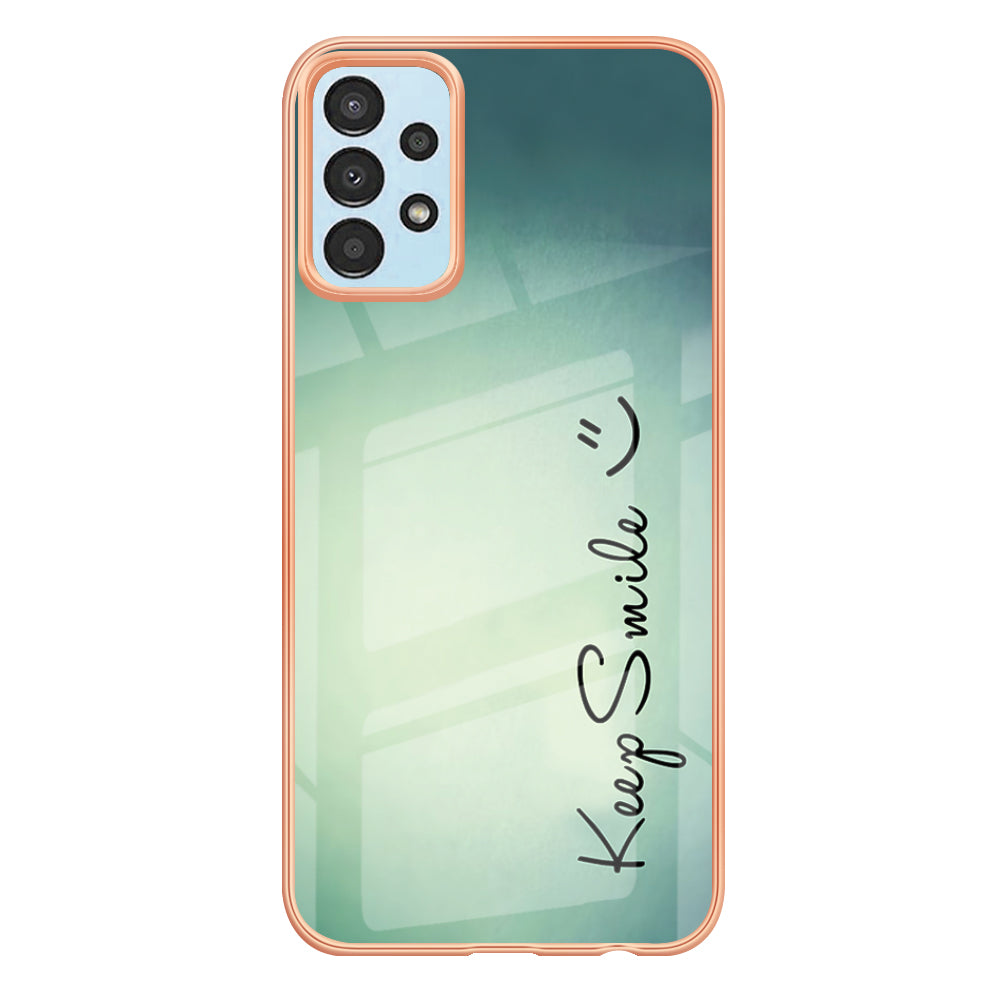 YB IMD Series-19 Style D For Samsung Galaxy A23 4G / A23 5G (Global Version) 2.0mm TPU Pattern Cover Electroplated IMD Phone Case