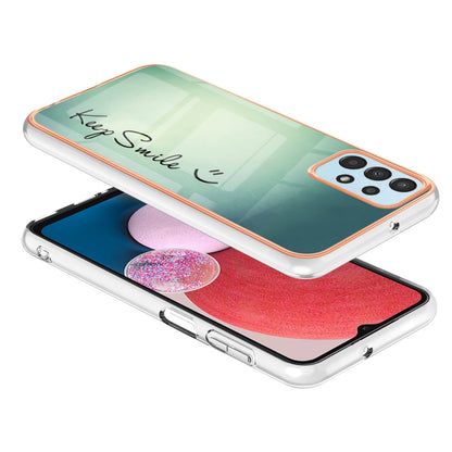 YB IMD Series-19 Style D For Samsung Galaxy A23 4G / A23 5G (Global Version) 2.0mm TPU Pattern Cover Electroplated IMD Phone Case