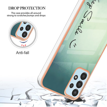 YB IMD Series-19 Style D For Samsung Galaxy A23 4G / A23 5G (Global Version) 2.0mm TPU Pattern Cover Electroplated IMD Phone Case