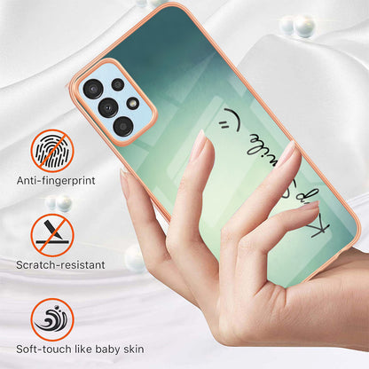 YB IMD Series-19 Style D For Samsung Galaxy A23 4G / A23 5G (Global Version) 2.0mm TPU Pattern Cover Electroplated IMD Phone Case