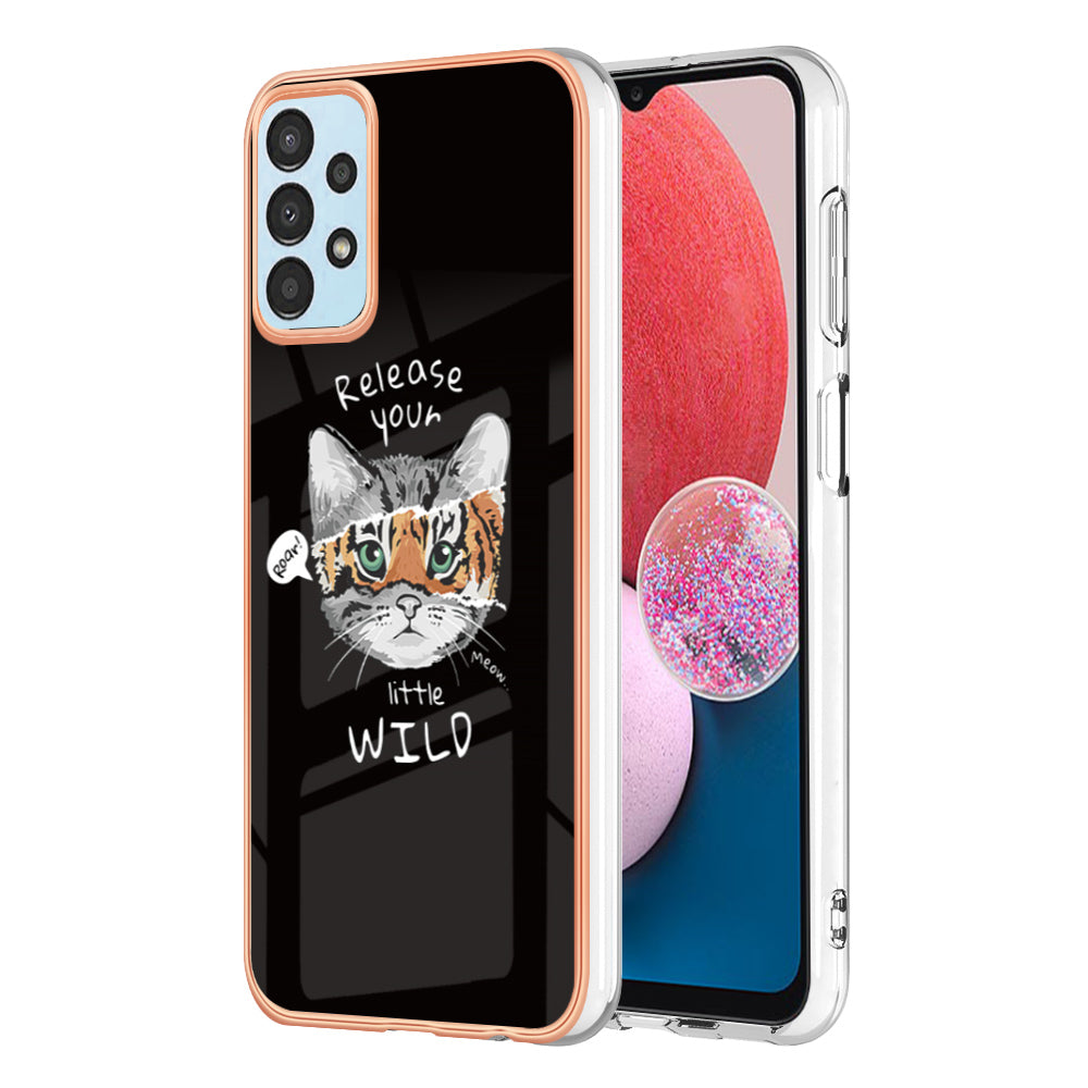 YB IMD Series-19 Style D For Samsung Galaxy A23 4G / A23 5G (Global Version) 2.0mm TPU Pattern Cover Electroplated IMD Phone Case