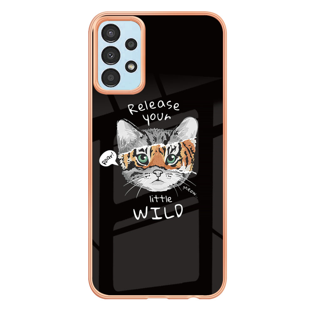 YB IMD Series-19 Style D For Samsung Galaxy A23 4G / A23 5G (Global Version) 2.0mm TPU Pattern Cover Electroplated IMD Phone Case