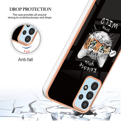 YB IMD Series-19 Style D For Samsung Galaxy A23 4G / A23 5G (Global Version) 2.0mm TPU Pattern Cover Electroplated IMD Phone Case