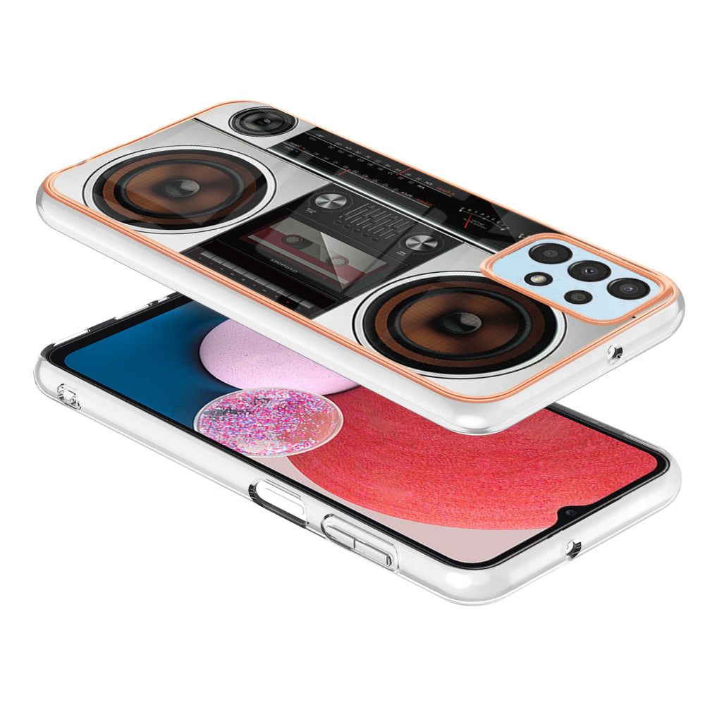 YB IMD Series-19 Style D For Samsung Galaxy A23 4G / A23 5G (Global Version) 2.0mm TPU Pattern Cover Electroplated IMD Phone Case