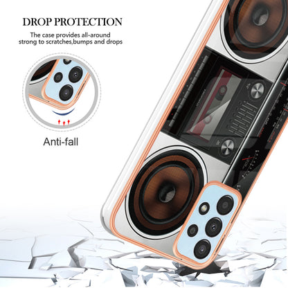 YB IMD Series-19 Style D For Samsung Galaxy A23 4G / A23 5G (Global Version) 2.0mm TPU Pattern Cover Electroplated IMD Phone Case