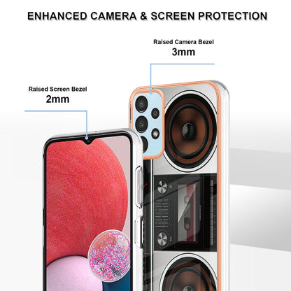 YB IMD Series-19 Style D For Samsung Galaxy A23 4G / A23 5G (Global Version) 2.0mm TPU Pattern Cover Electroplated IMD Phone Case