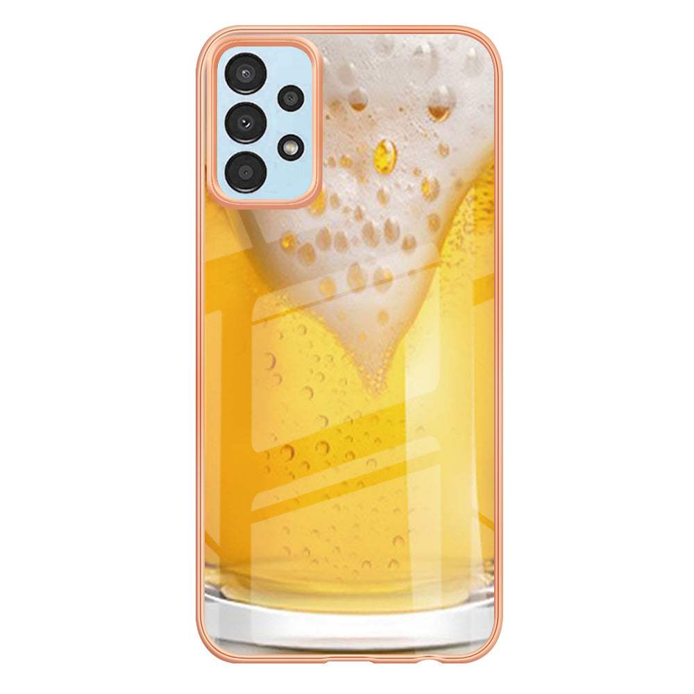 YB IMD Series-19 Style D For Samsung Galaxy A23 4G / A23 5G (Global Version) 2.0mm TPU Pattern Cover Electroplated IMD Phone Case