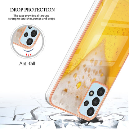 YB IMD Series-19 Style D For Samsung Galaxy A23 4G / A23 5G (Global Version) 2.0mm TPU Pattern Cover Electroplated IMD Phone Case