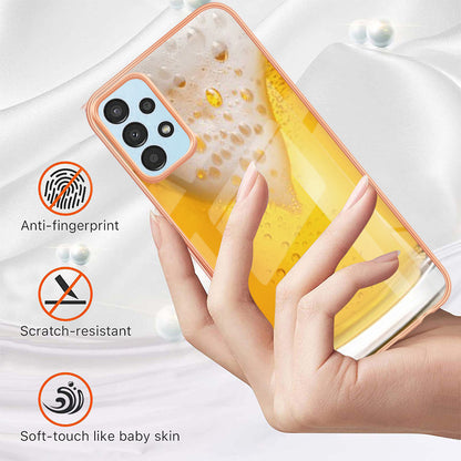 YB IMD Series-19 Style D For Samsung Galaxy A23 4G / A23 5G (Global Version) 2.0mm TPU Pattern Cover Electroplated IMD Phone Case
