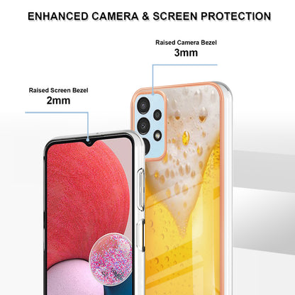 YB IMD Series-19 Style D For Samsung Galaxy A23 4G / A23 5G (Global Version) 2.0mm TPU Pattern Cover Electroplated IMD Phone Case