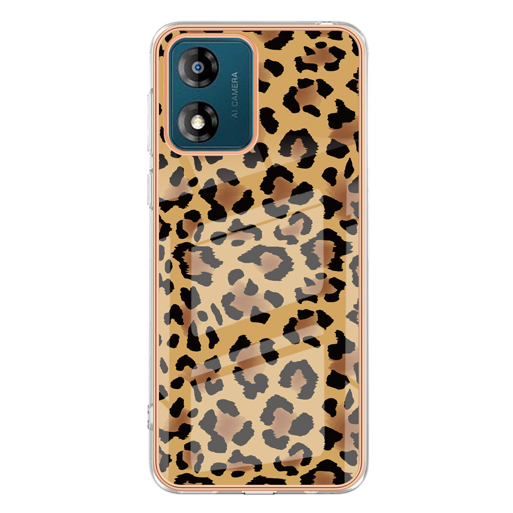 YB IMD Series-19 Style D TPU Shell for Motorola Moto E13 4G , 2.0mm Electroplating IMD Pattern Printing Phone Case