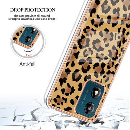 YB IMD Series-19 Style D TPU Shell for Motorola Moto E13 4G , 2.0mm Electroplating IMD Pattern Printing Phone Case