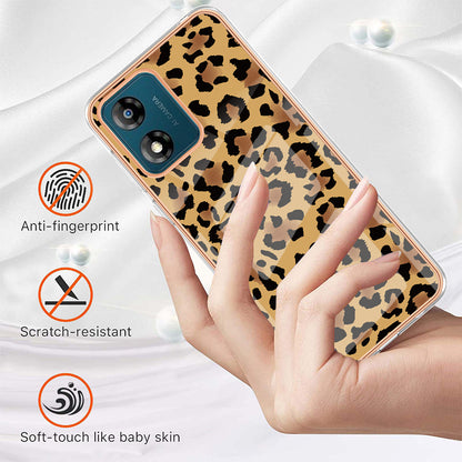 YB IMD Series-19 Style D TPU Shell for Motorola Moto E13 4G , 2.0mm Electroplating IMD Pattern Printing Phone Case