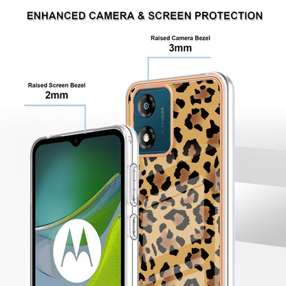YB IMD Series-19 Style D TPU Shell for Motorola Moto E13 4G , 2.0mm Electroplating IMD Pattern Printing Phone Case