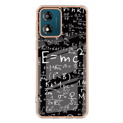 YB IMD Series-19 Style D TPU Shell for Motorola Moto E13 4G , 2.0mm Electroplating IMD Pattern Printing Phone Case
