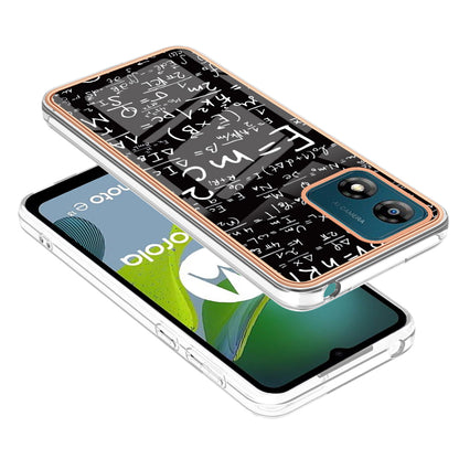 YB IMD Series-19 Style D TPU Shell for Motorola Moto E13 4G , 2.0mm Electroplating IMD Pattern Printing Phone Case
