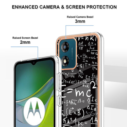 YB IMD Series-19 Style D TPU Shell for Motorola Moto E13 4G , 2.0mm Electroplating IMD Pattern Printing Phone Case