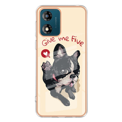 YB IMD Series-19 Style D TPU Shell for Motorola Moto E13 4G , 2.0mm Electroplating IMD Pattern Printing Phone Case